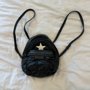 Stella McCartney Black Backpack with Silver Star Mini Backpack/ Crossbody Bag